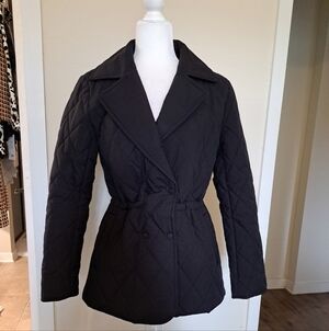 BCBG MAX AZRIA QUILTED womens JACKET COAT Sz S Black Likenew